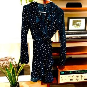 Longsleeve Polka Dot Navy/Teal dress